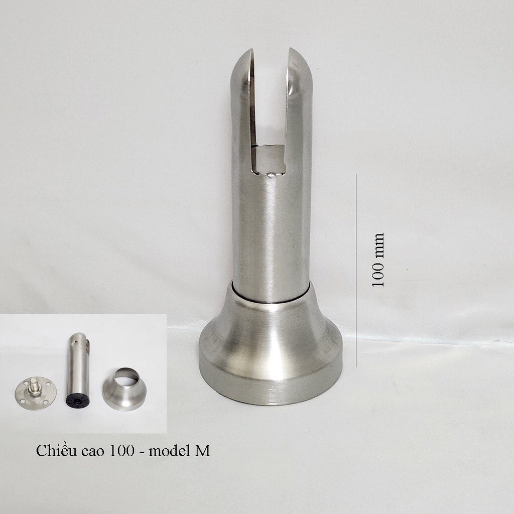 Chân vách ngăn vệ sinh vách ngăn tấm compact inox 304 chiều cao 100mm model M Khe 18''