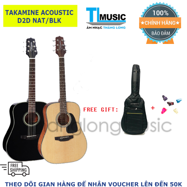 Đàn Guitar Acoustic Takamine D2D - NAT - BLK - Tặng bao vải 3 lớp + 5 móng gảy