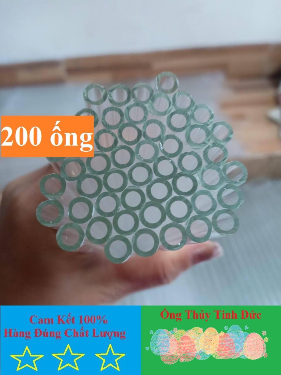 ống thuỷ tinh (200 ống dài 20cm)