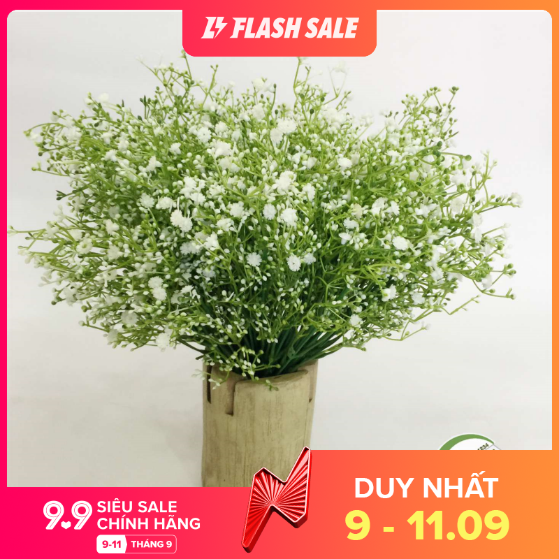 [HCM]Bụi hoa cúc dại cúc bi màu trắng nhỏ xíu - hoa giả cao cấp [ 1 nhánh ]