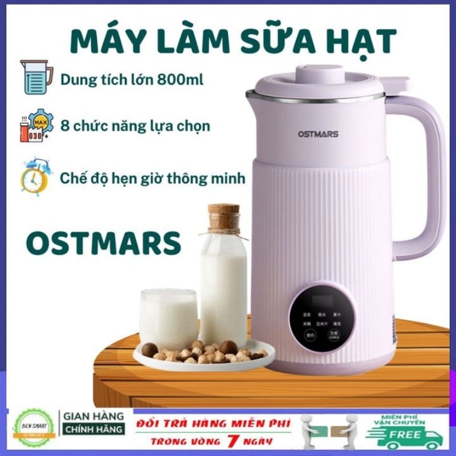 Máy làm sữa hạt OSTMARS chính hãng, máy nấu sữa hạt OSTMARS