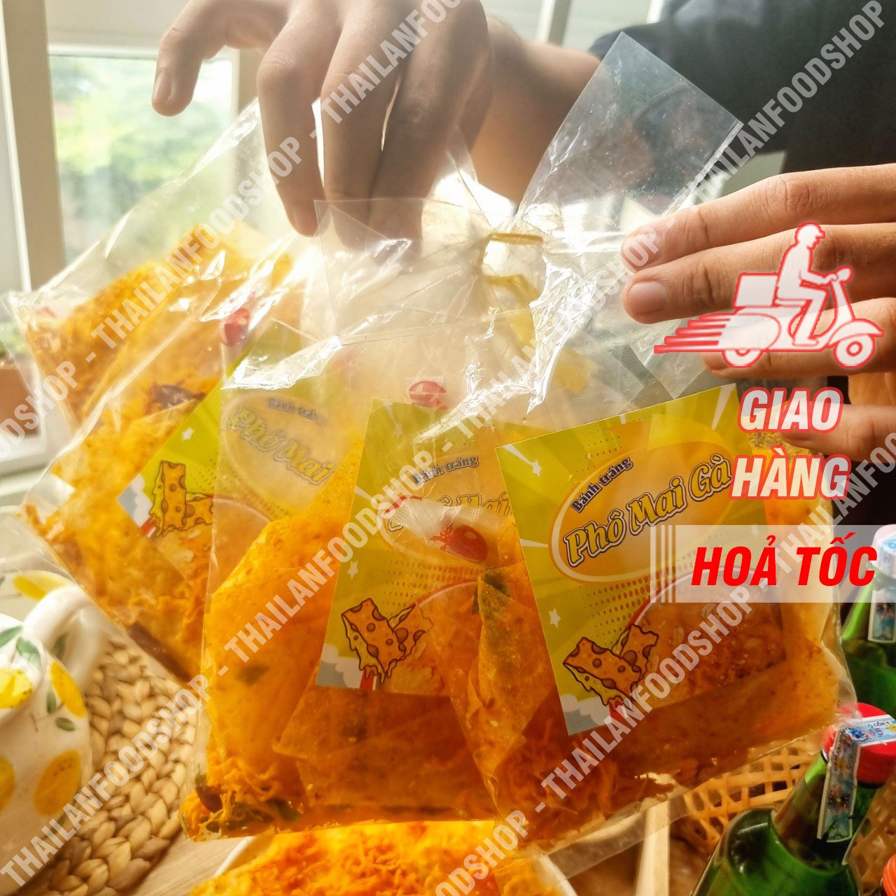 Bánh Tráng Phô Mai Mix Khô Gà Xâu 10 Gói