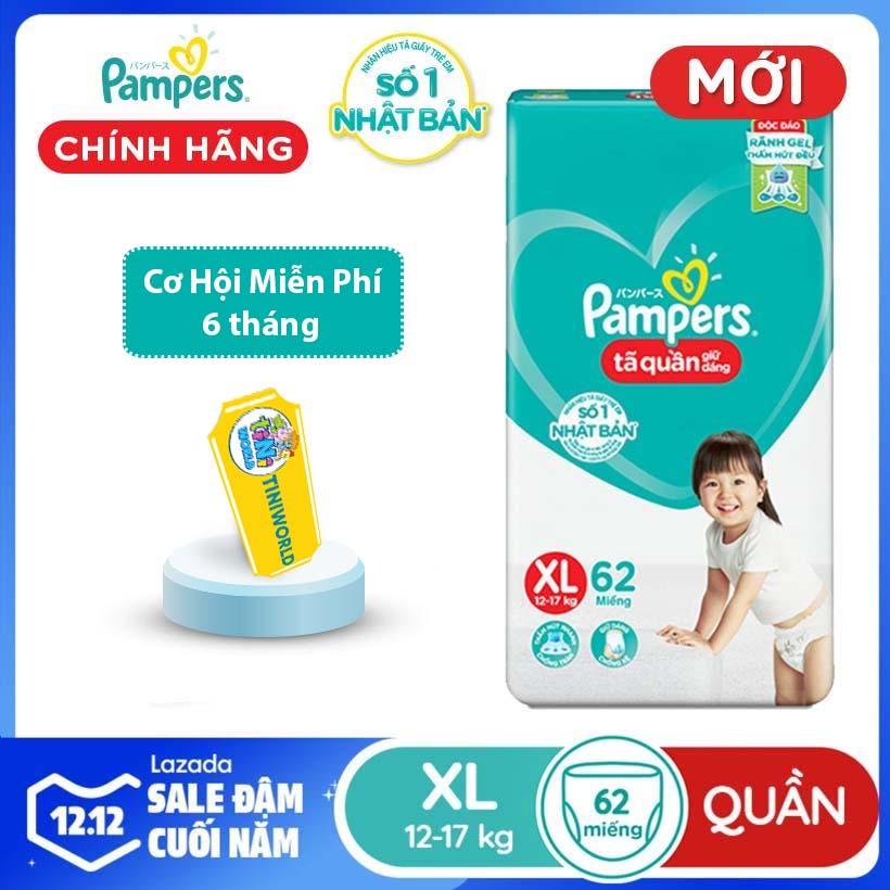 Mã Khuyến Mãi Tã Quần Pampers Giữ Dáng Mới Gói Cực Đại XL62 (size XL - 62 Miếng) Mã Khuyến Mãi Tã Quần Pampers Giữ Dáng Mới Gói Cực Đại XL62 (size XL - 62 Miếng)