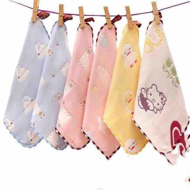 Set 5 khăn sữa, khăn mặt sợi tre 6 lớp LeeLee Kids, đóng túi zip