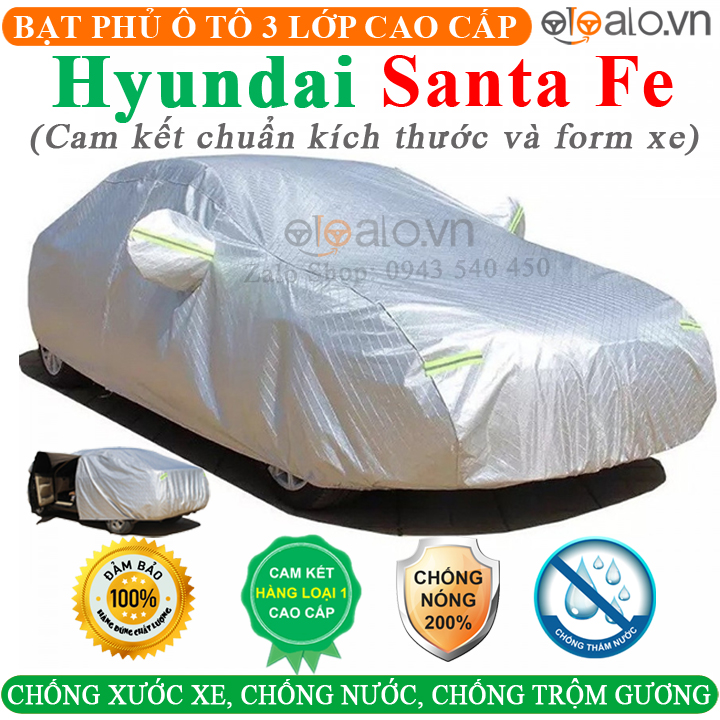 [HCM]Bạt trùm Xe ô tô Hyundai Santa fe CAO CẤP Cách Nhiệt Bạt phủ xe ô tô Hyundai Santa fe Bạt che ô tô Hyundai Santa fe Bạt trùm xe ô tô Hyundai Santa fe