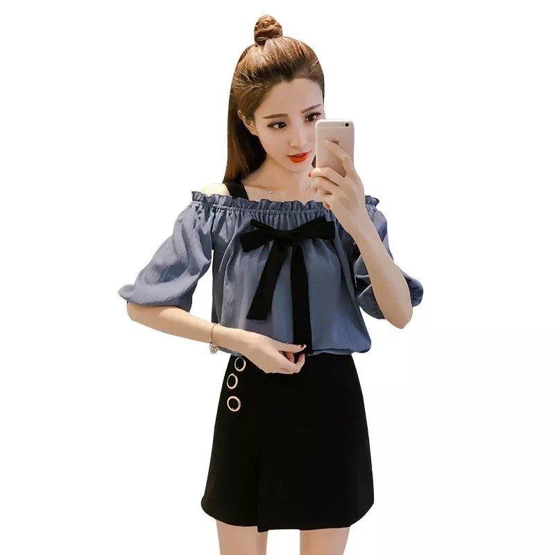 Áo Trễ Vai Thắt Nơ Cực Xinh TTS0015