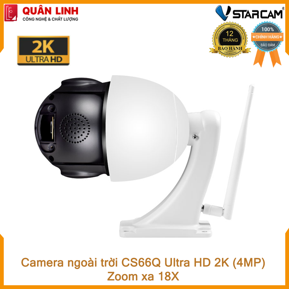 Camera IP wifi hồng ngoại ngoài trời Vstarcam CS66Q - X18 Ultra HD 2K 4Megapixel, zoom xa 18X, bảo hành 12 tháng