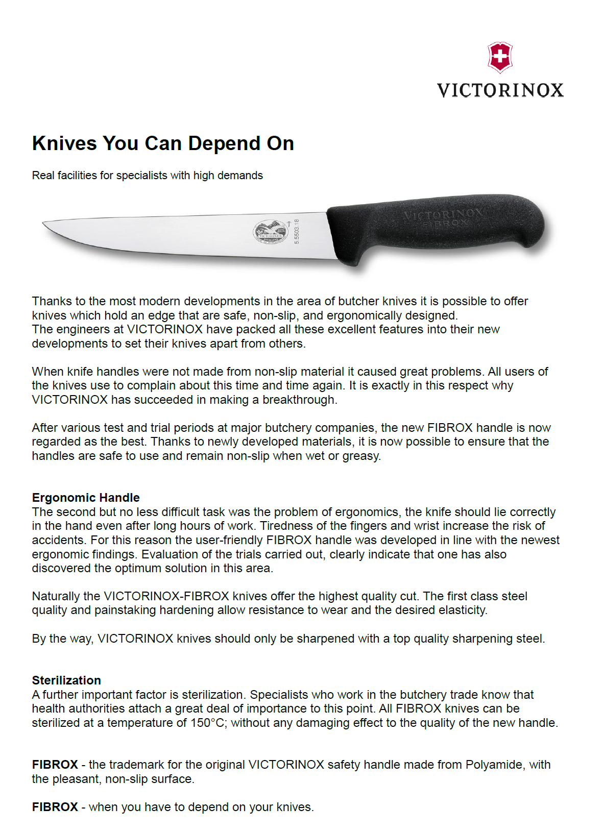 Dao bếp Victorinox Carving Knives (Professional Fibrox® Pro white safety handle)