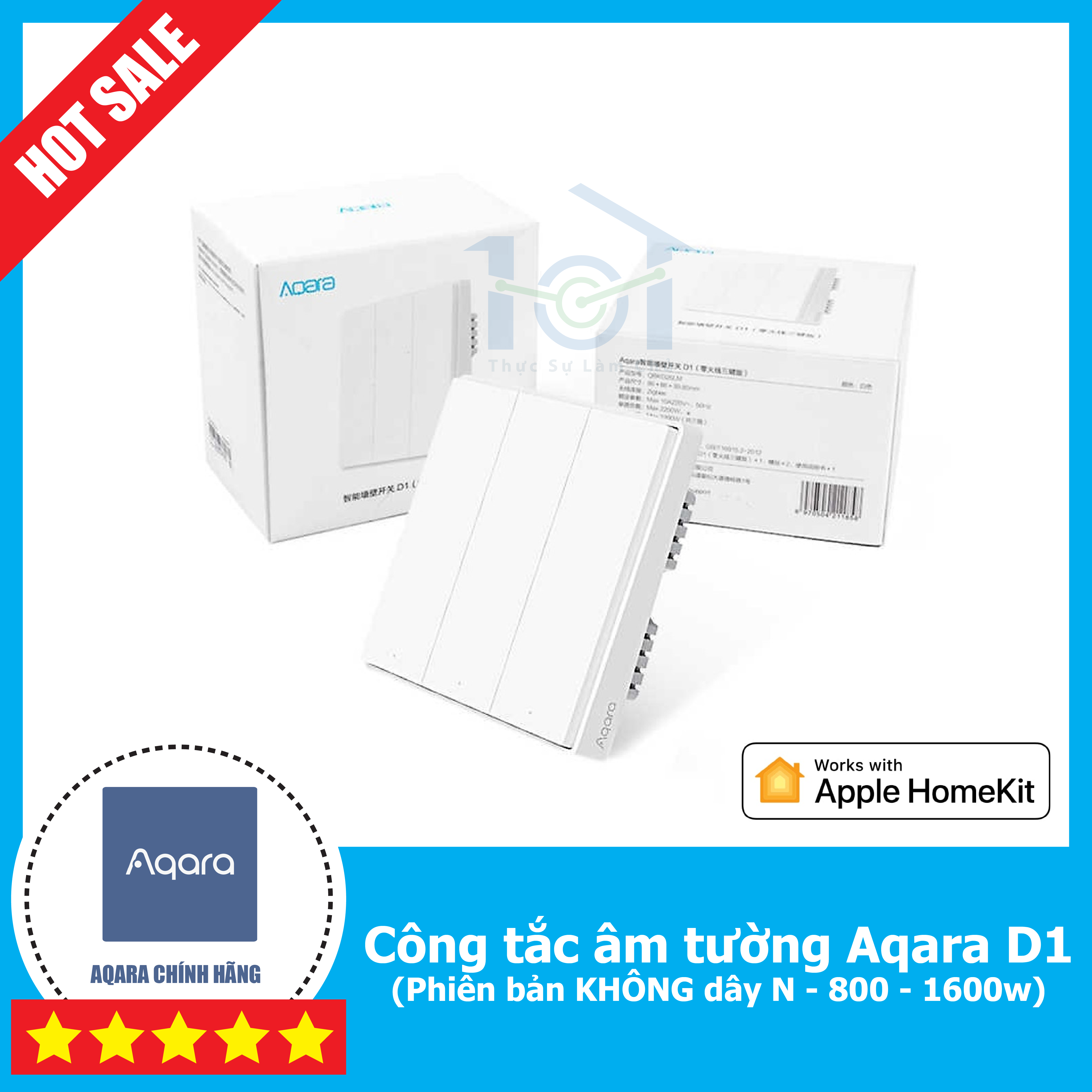 Công tắc thông minh âm tường - Aqara D1 bản mới 2020 - có đèn báo