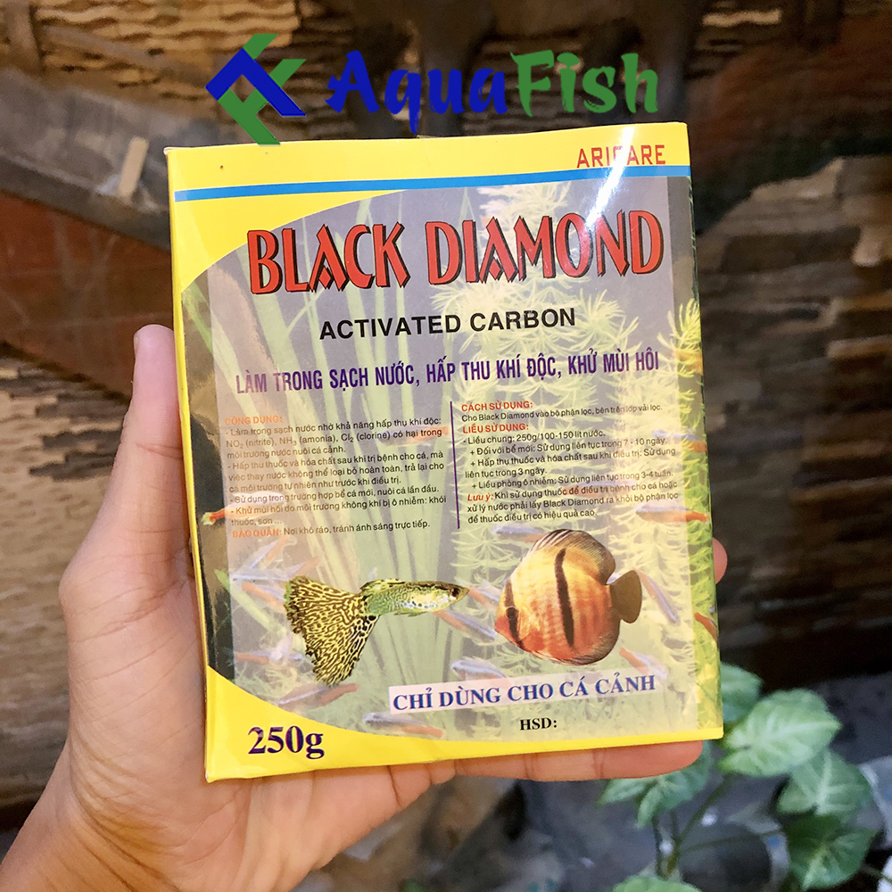 [HOÀN TIỀN 10%]Than Hoạt Tính Lọc Nước Bể Cá Hộp 250gr (có túi lưới)