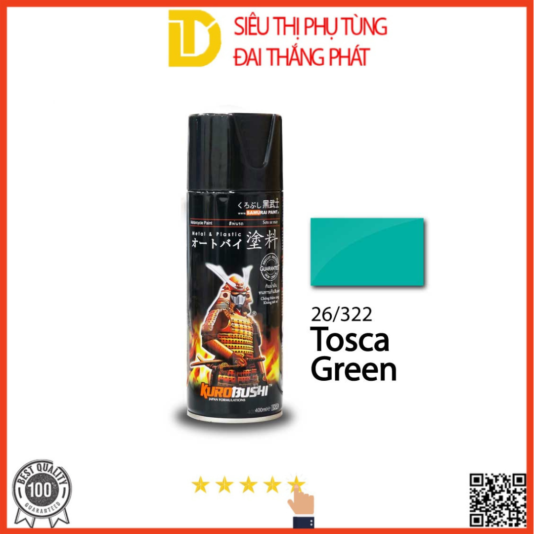 Sơn samurai sơn xịt xe máy 322 màu xanh tosca