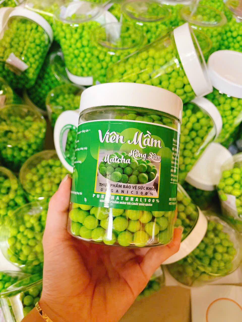 Viên Mầm Hồng Sâm Matcha - Hộp 500Gam