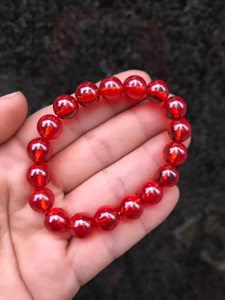 [HCM]VÒNG TAY ĐÁ TOPAZ ĐỎ THIÊN NHIÊN - 10LY