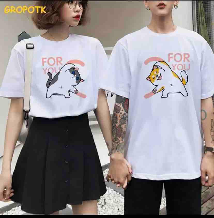 [HCM]Áo thun nam nữ chó mèo cặp đôi big size