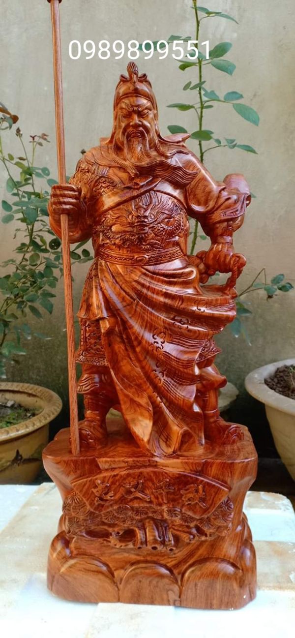 Tượng quan công quan vân trường gỗ hương cao 40CM