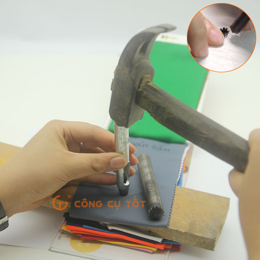Bộ dụng cụ đóng khoen bạt để bấm lỗ và dập khoen mắt cáo