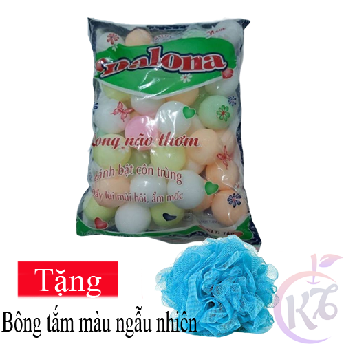 Long não thơm Dalona bịch 1kg viên chanh lớn Tặng 1 bông tắm màu ngẫu nhiên - khử mùi, xua đuổi chuột, côn trùng, kiến, gián - băng phiến bịch 1 kg