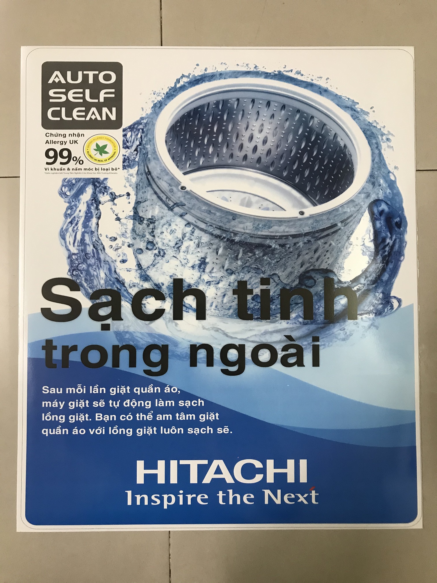 [HCM]Miếng dán máy giặt Hitachi - Tem dán máy giặt Hitachi
