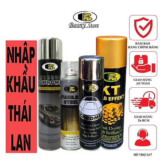 Sơn xịt hiệu ứng xi vàng Bosny Copper No.180