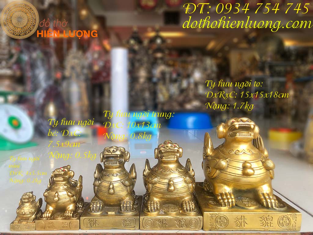 Tỳ Hưu Ngồi Bệ Bằng Đồng Để Két, Bàn Thờ Thần Tài Đủ Các Cỡ