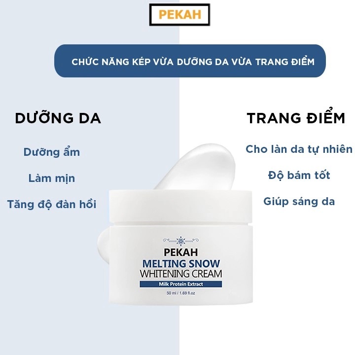 [Mẫu Mới Nhất] Kem PEKAH Melting Snow Whitening Cream 50ml - Kem Dưỡng Da Trắng Hồng