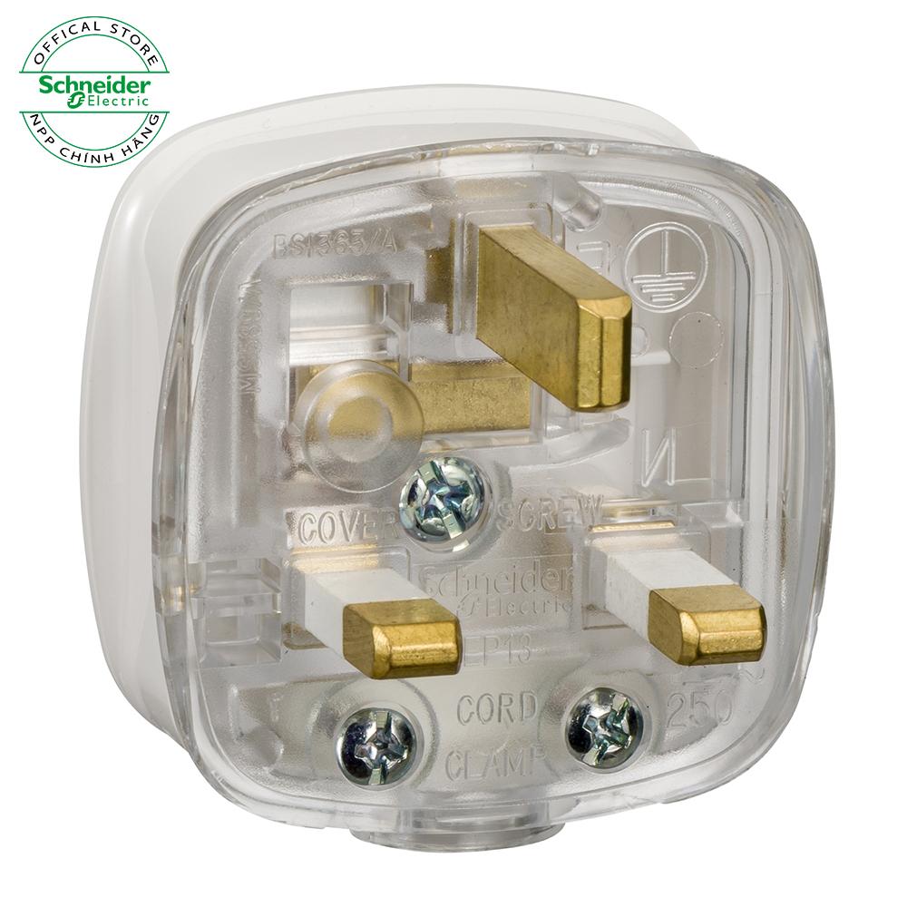 Phích cắm 3 chấu 2P+E 13A, Chân vuông - Schneider Electric - EP13_G19
