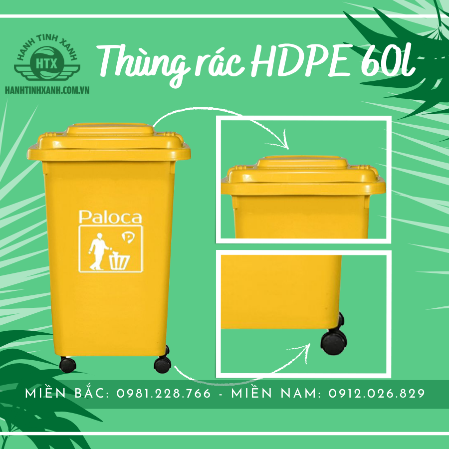 Thùng rác nhựa HDPE 60 lít