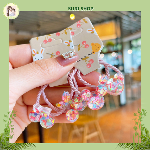 Set 2 Sợi Dây Cột Tóc Cho Bé Hình Động Vật Đáng Yêu Siêu Cute, cột tóc đẹp, cột tóc