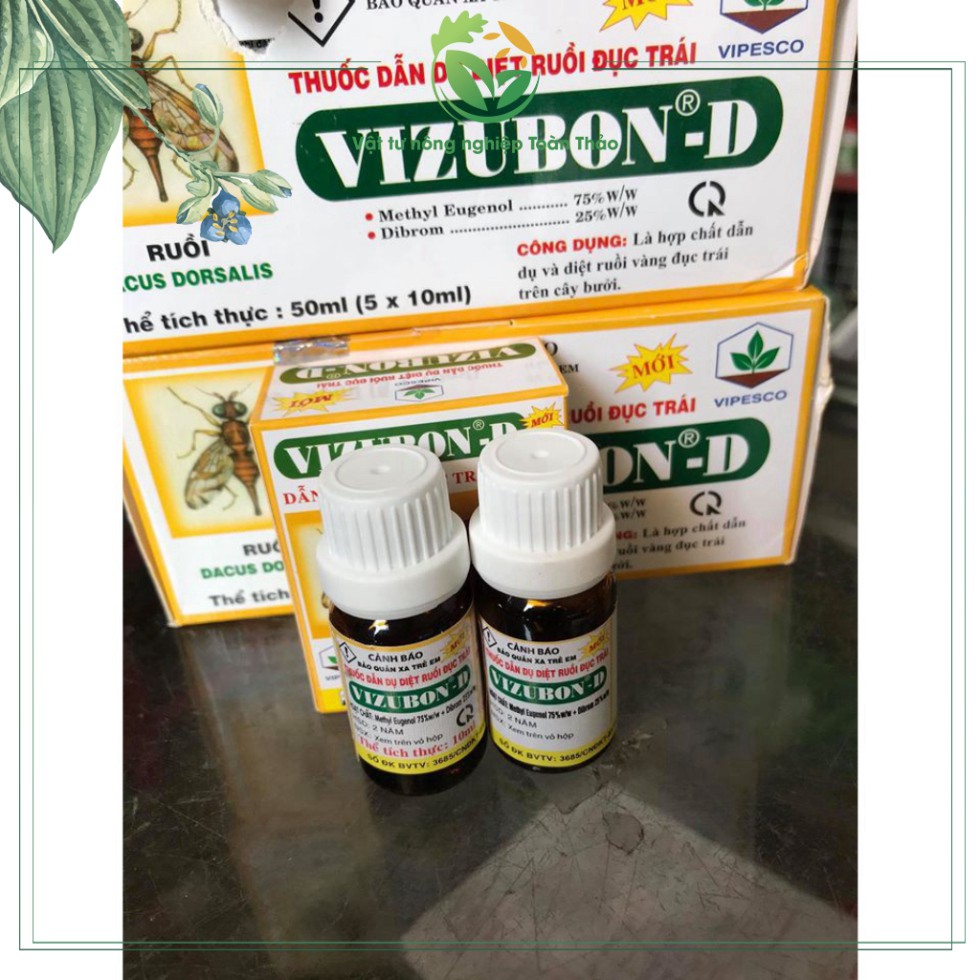 Thuốc diệt ruồi vàng đục trái VIZUBON-D (Hộp 2 lọ 10ml)