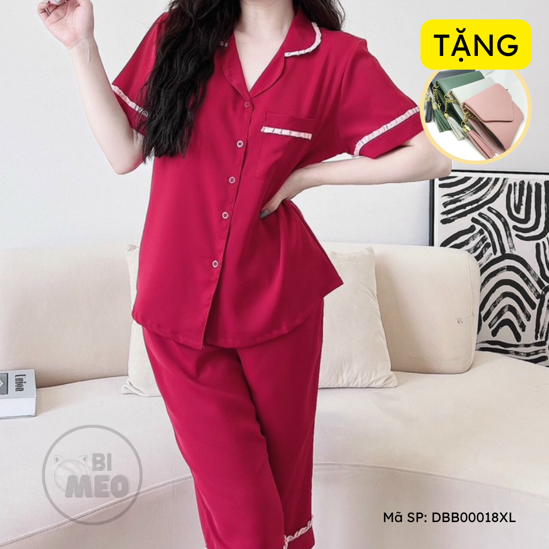 Đồ bộ Pijama lửng - Lụa Mango phong cách tối giản - DBB00018XL