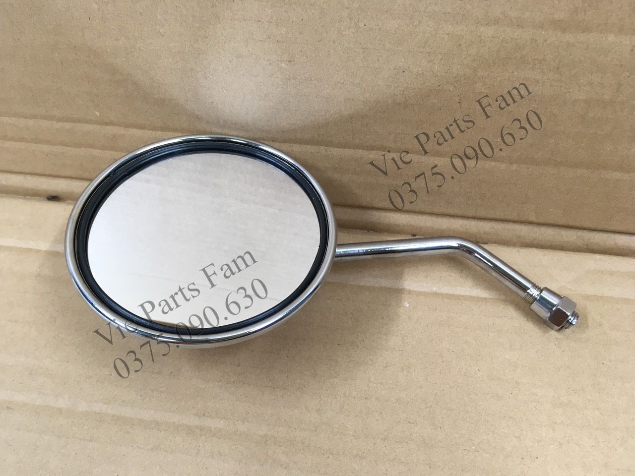 Gương chiếu hậu / kính chiếc hậu tròn inox chân 10 li gắn các dòng xe Yamaha, Honda (giá 1 cái gắn trái hoặc phải đều được)