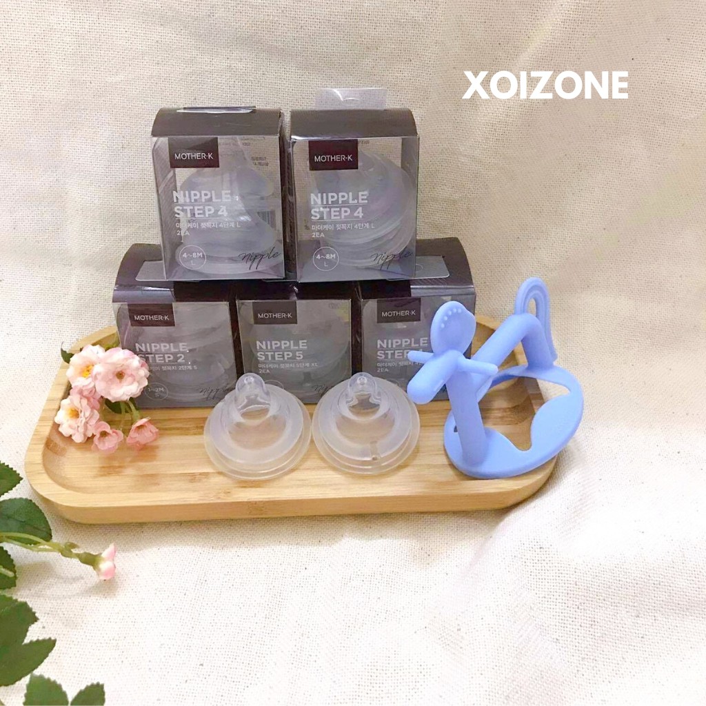 Núm Ti Mother K Hàn Quốc Siêu Mềm 2021 (1 Núm Ko Hộp) (Vừa Bình Motherk/ Moyuum/ Grosmimi/ Tiaeri/ Upis)