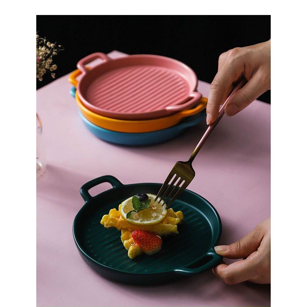 [Hàng Sẵn] Chảo Nướng Bằng Sứ Tròn 26Cm