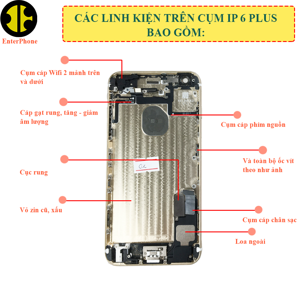Cụm dưới iP 6 Plus ZIN BÓC MÁY