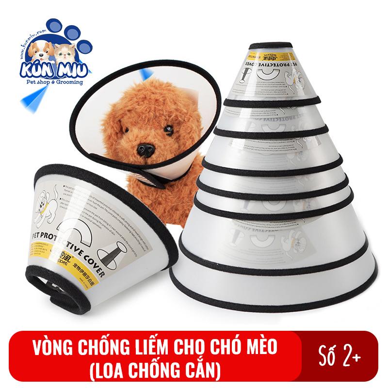 Vòng chống liếm, loa đeo cổ cho chó mèo Kún Miu Số 1 vòng cổ 40-46cm