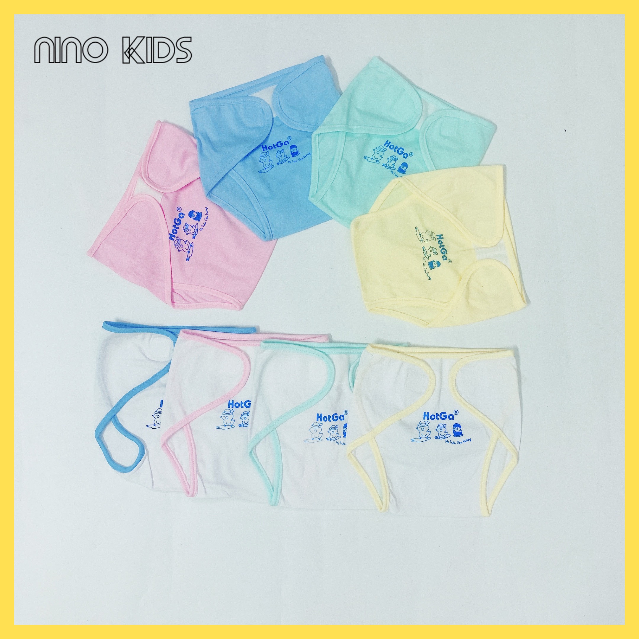 Combo 5 Tã Dán Vải Cho Bé Sơ Sinh Dán Cao Cấp Hotga (1 bịch 5 cái) Size 1/2/3/4