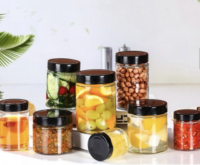 Hũ thủy tinh trụ tròn nắp thiết bản dày 100ml 220ml 280ml 380ml 500ml