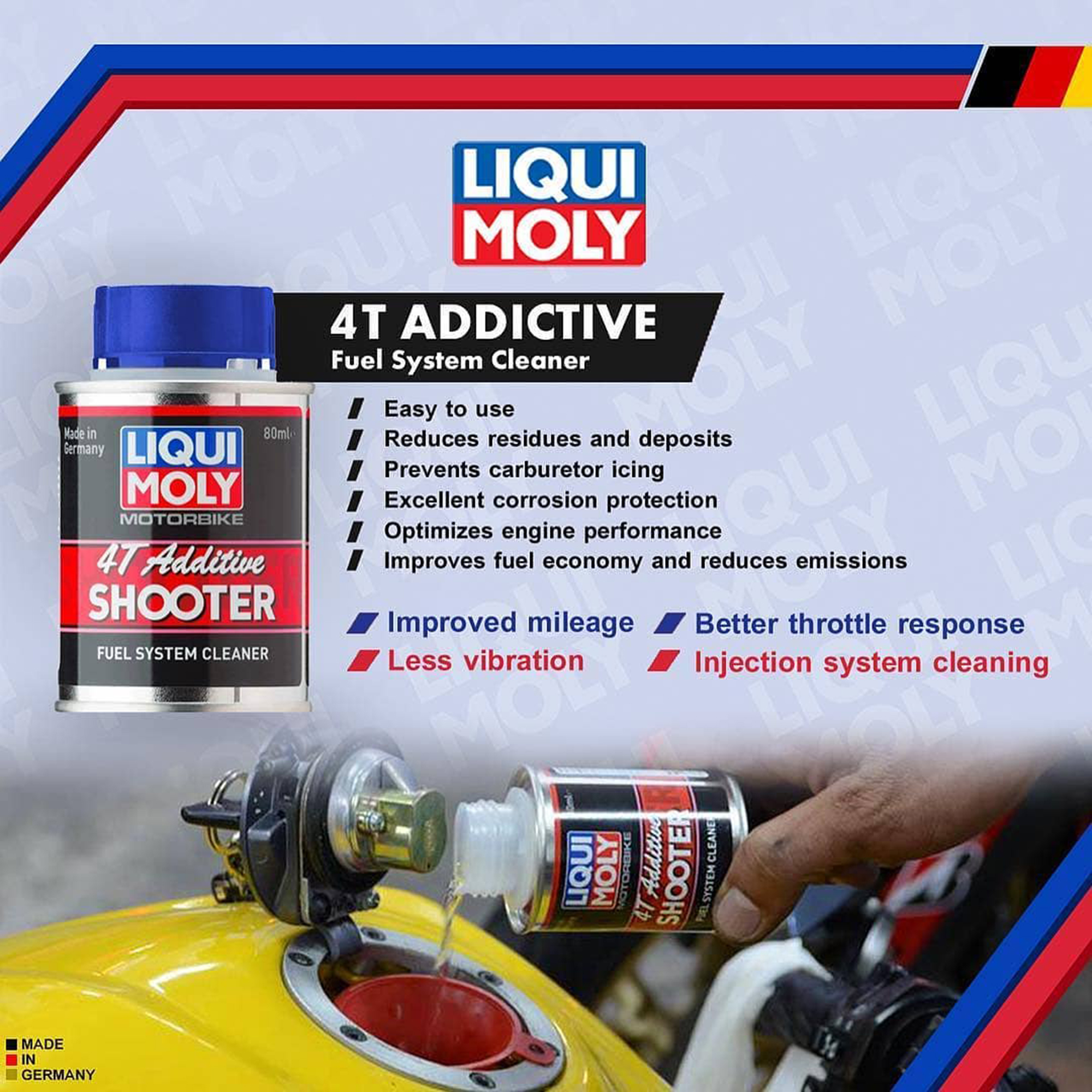 Vệ Sinh Buồng Đốt Liqui Moly 4T Additive Shooter. Phụ Gia Vệ Sinh Kim