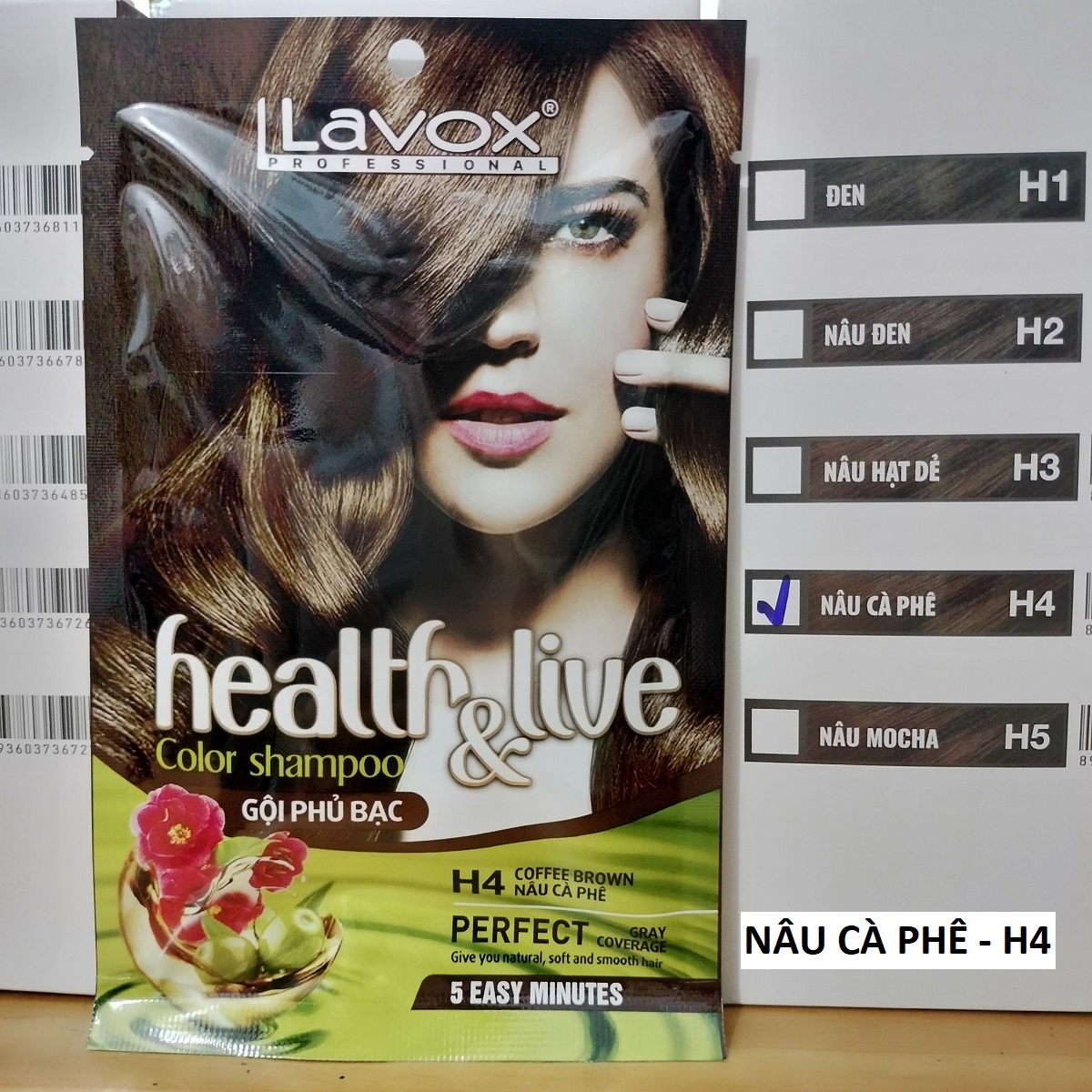 [Đủ Màu] Dầu Gội Nhuộm Tóc Nâu / Đen Phủ Bạc 100% Siêu Dưỡng Lavox 30ml