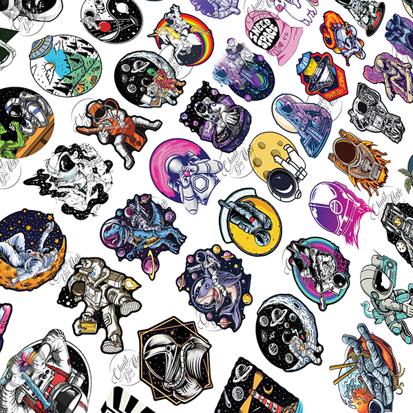 100 combo cosmos alien galaxy space waterproof decals sticker