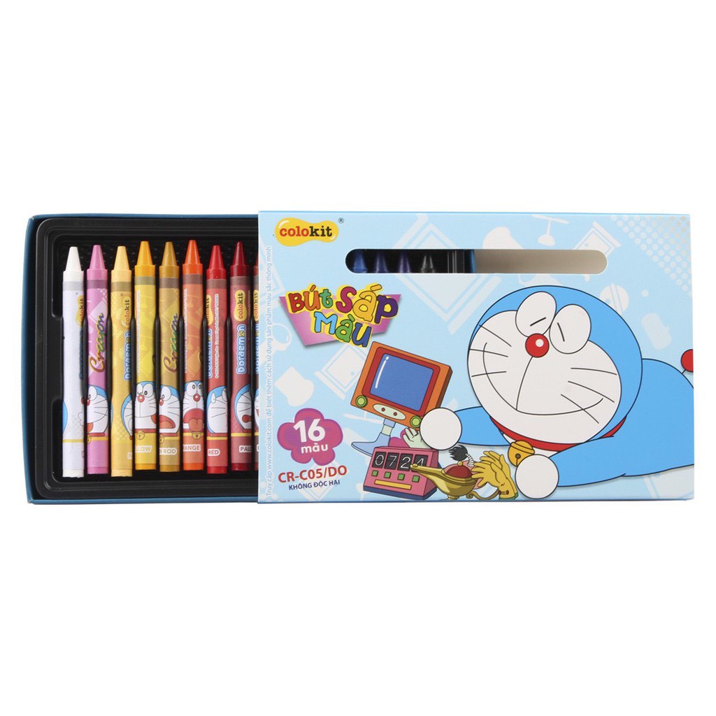 Bút sáp màu thiên long doraemon cr-c05/do 16 màu
