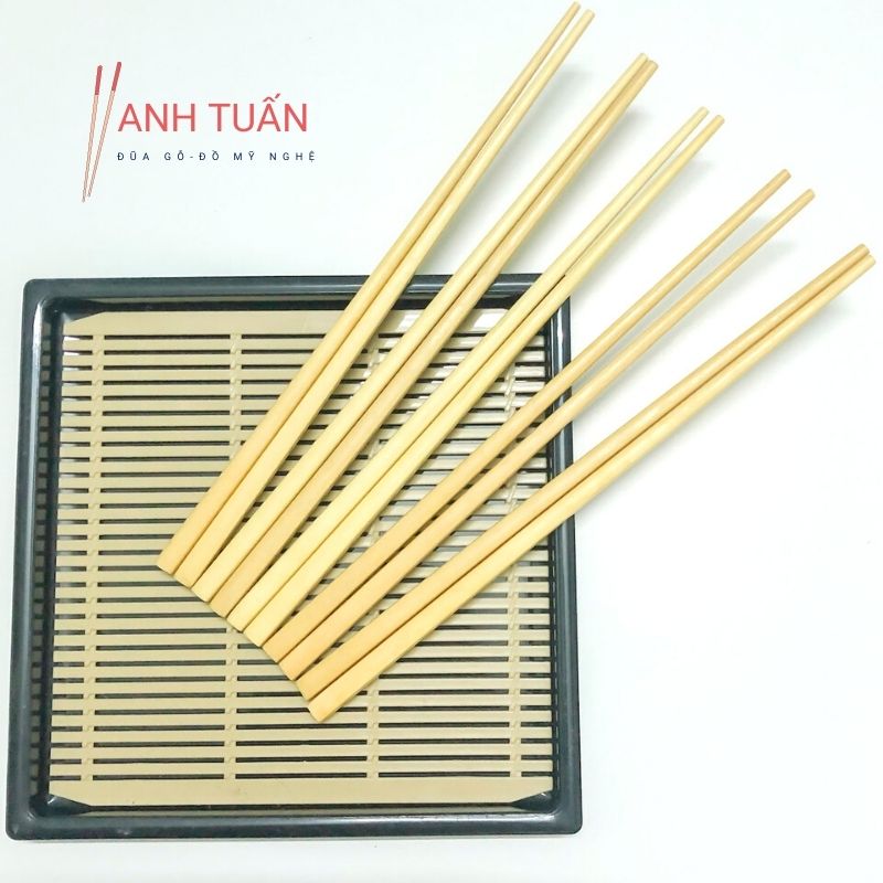 [Giá sỉ] Bộ 30 đôi đũa gỗ ăn cơm cao cấp đũa gỗ đầu nhọn LÁT HOA, đũa đẹp tự nhiên không hoá chất, không cong vênh, chống mốc, kháng khuẩn