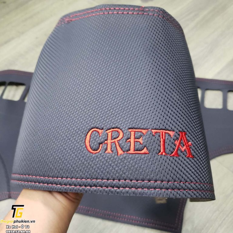 Thảm da Taplo Hyundai Creta vân Carbon cao cấp