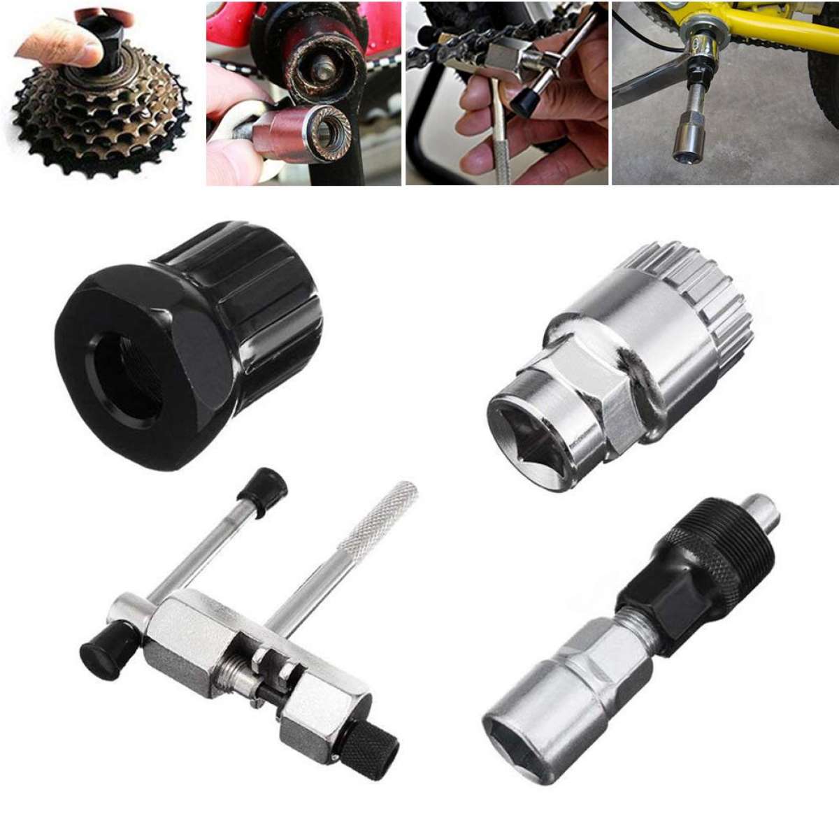 [HCM]Bộ dụng cụ sửa xe đạp - Dụng cụ tháo trục giữa cắt sên tháo líp xe đạp (4 chi tiết)