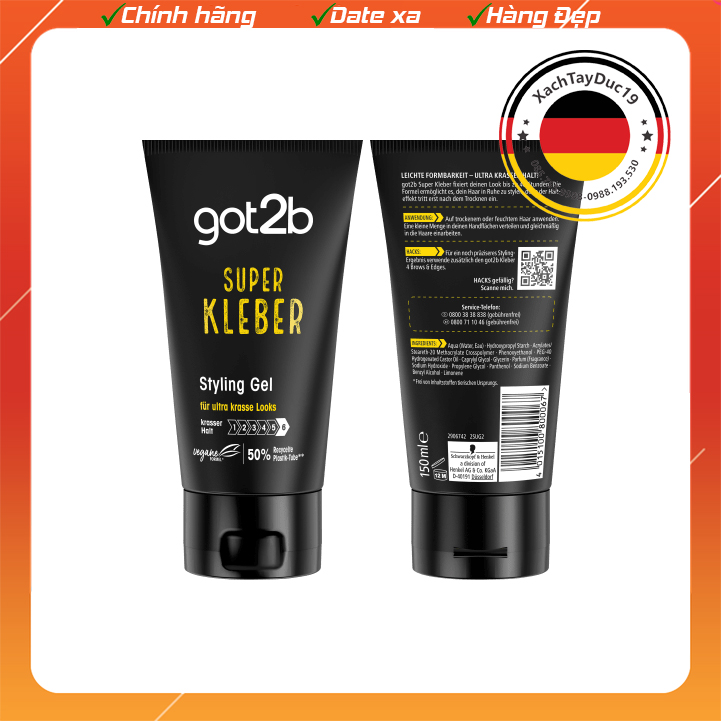 ɡel Vuốt Tóc Schwarzkopf Got2b Kleber 150ml của Đức
