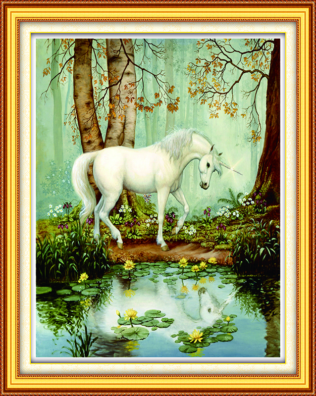Tranh đính đá bạch mã vườn địa đàng vs292 kt82x65cm