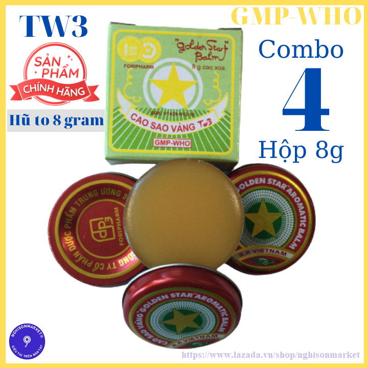 4 hộp Cao Sao Vàng TW3 hũ to 8 gram