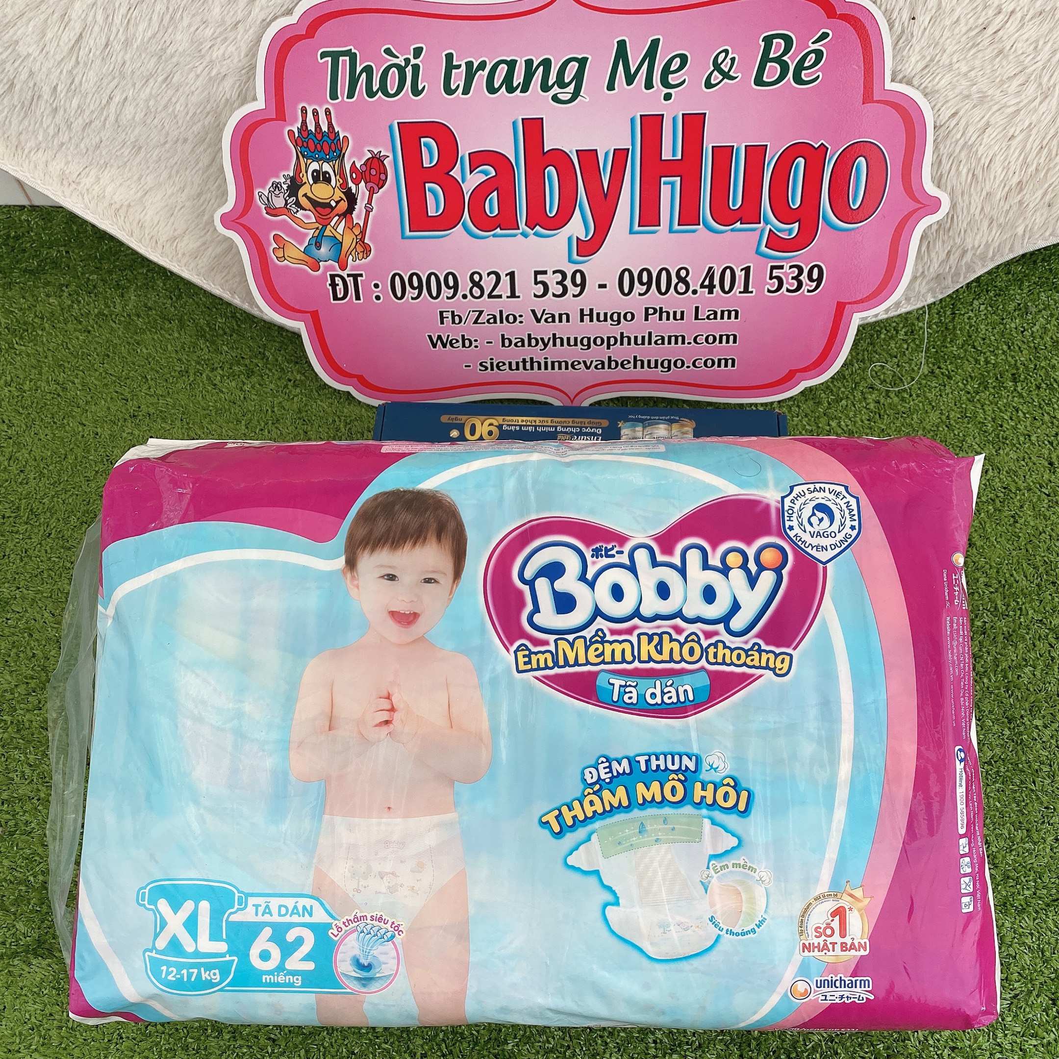 TÃ DÁN BOBBY SIÊU THOÁNG SIZE XL 62 MIẾNG (12-17kg)