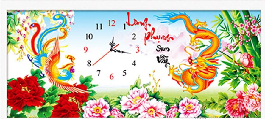 [HCM]Tranh đính đá Long phụng sum vầy - LV139