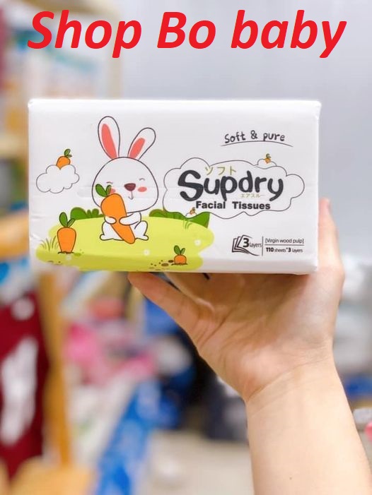 Khăn giấy khô Supdry cao cấp 110 tờ (3 lớp) - 1 bịch